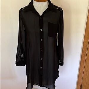 A. Byer Chiffon Lace Blouse